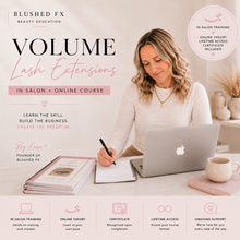 Load image into Gallery viewer, HYBRID, PRE MADE,HANDMADE VOLUME EXTENSIONS -ONLINE &amp; IN SALON TRAINING
